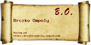 Brczko Ompoly névjegykártya